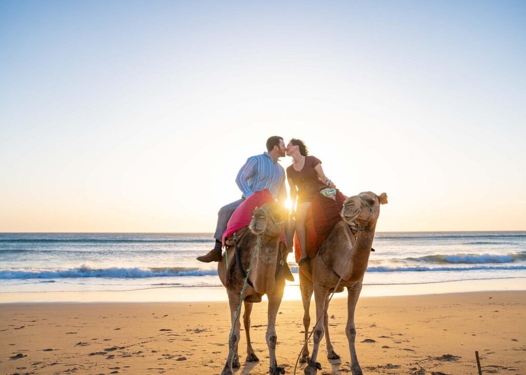 Camel ride experience at Cap Spartel in Tangier, Morocco – a must-do activity for travelers.