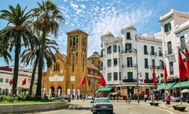 Traditional Moroccan architecture in the old medina of Tetouan, a UNESCO World Heritage Site
